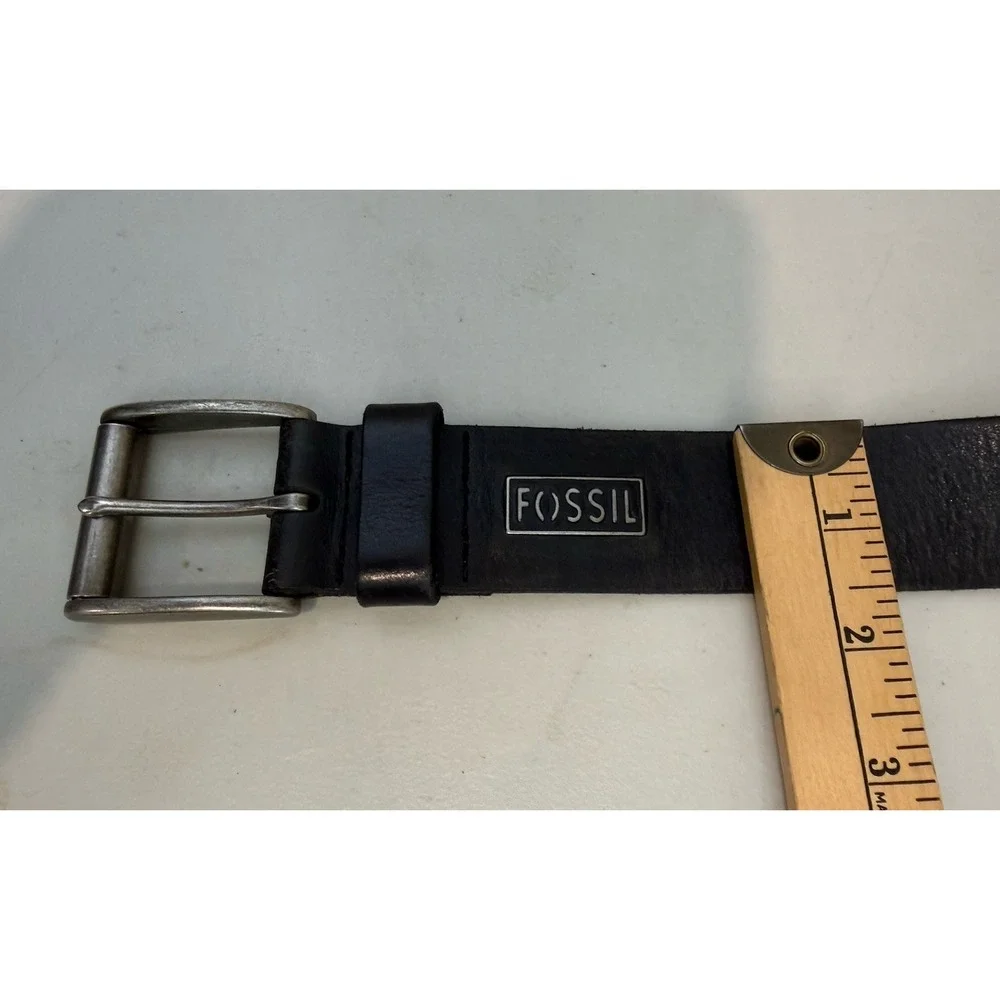 Fossil Vintage Men's Black Leather Belt Size 34